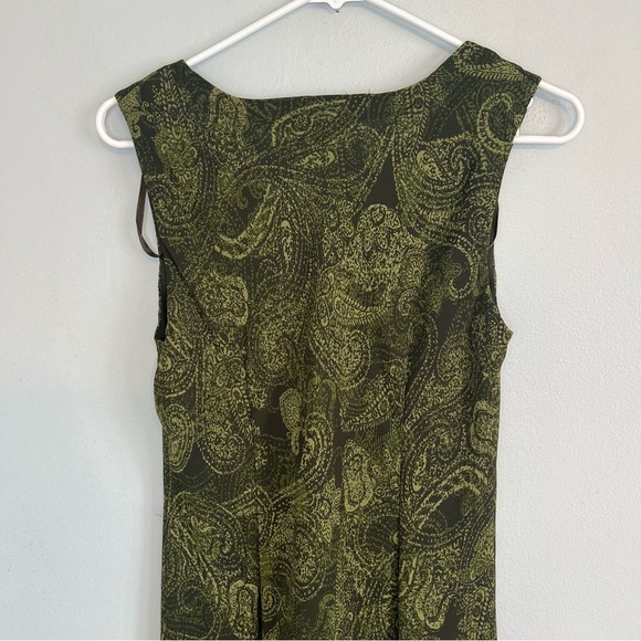 Studio I Sleeveless Maxi Dress Paisley Olive Green Sz 8 Flowy Romantic Y2K 90s - Picture 11 of 15
